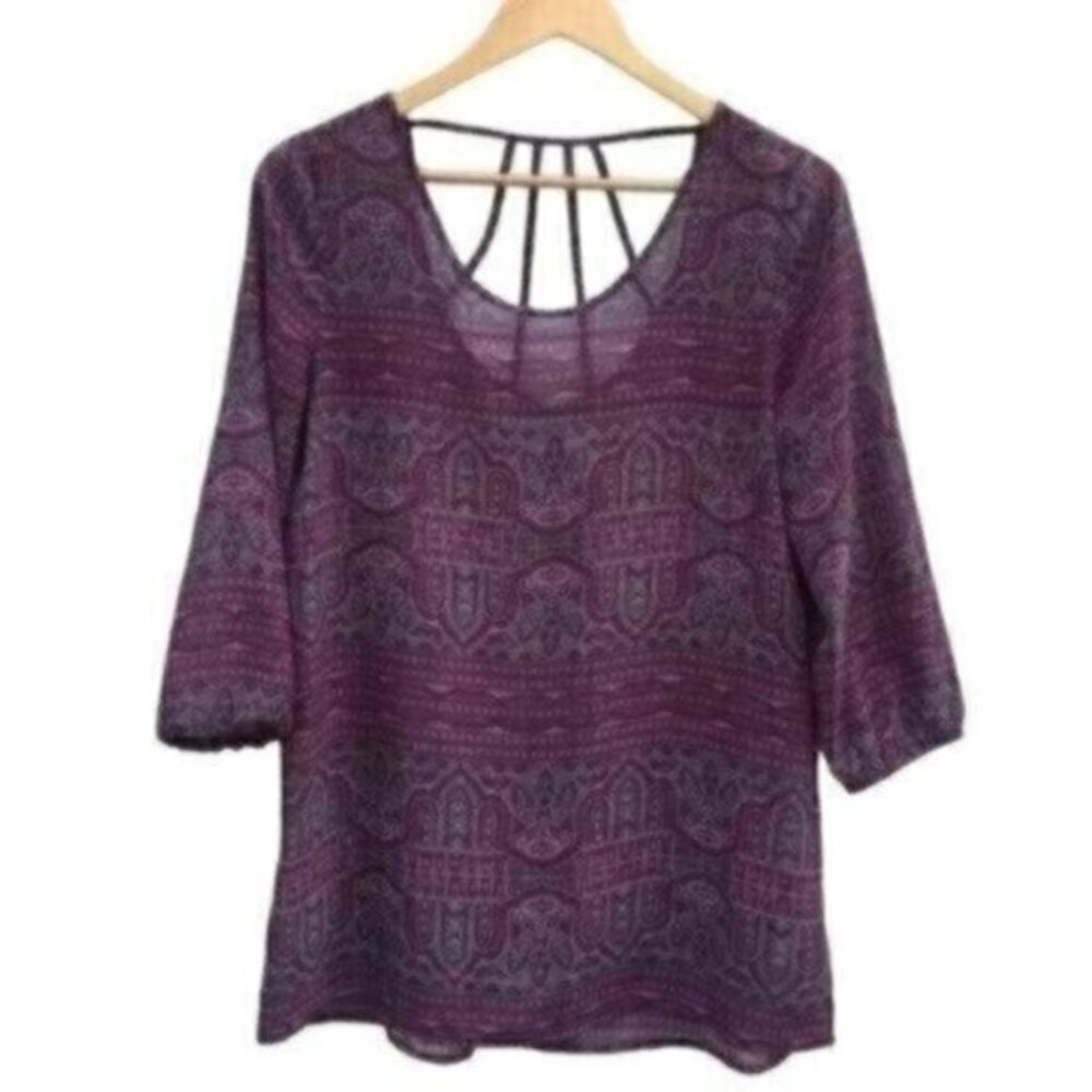 Maurices Purple Women's Boho Blouse Top